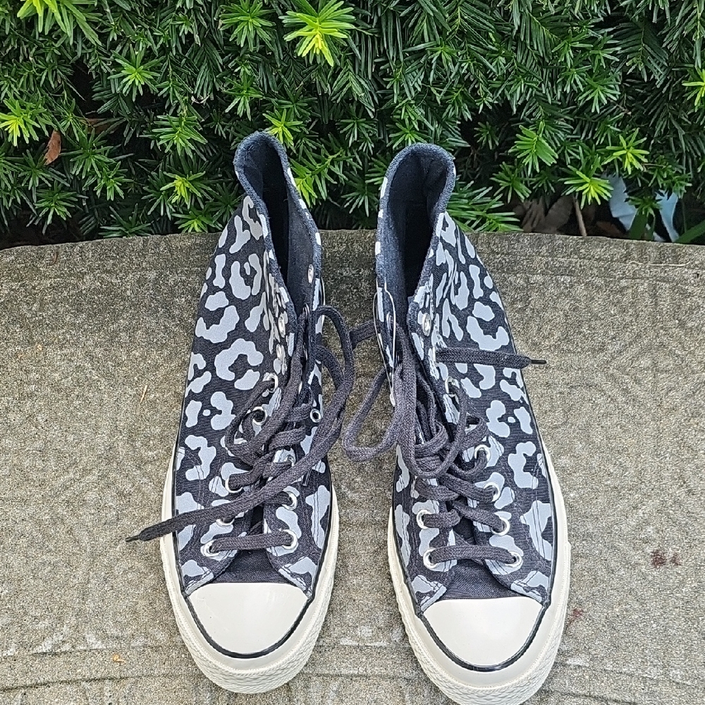 Converse Chuck 70 Hi trainers Black Reflective Leopard Print Sz 10.5W/8.5M NWOT - Picture 5 of 16